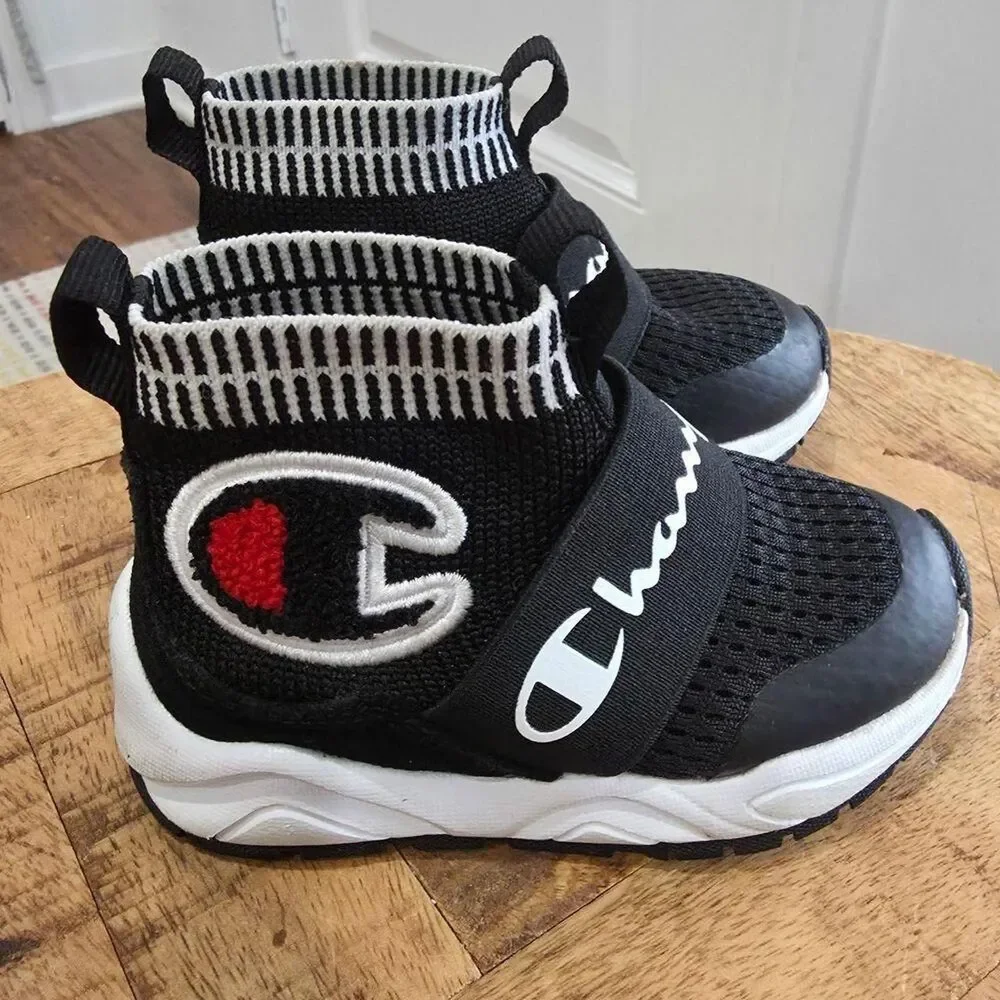 Champion Black and White First-shoes-baby-shoes- size 4